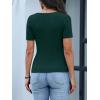 imageANRABESS Short Sleeve Sweater for Women Scoop Neck Casual Lightweight Ribbed Knit Pullover Tops 2026 Spring Summer OutfitsDeep Green