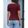 imageANRABESS Short Sleeve Sweater for Women Scoop Neck Casual Lightweight Ribbed Knit Pullover Tops 2026 Spring Summer OutfitsDeep Red
