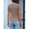 imageANRABESS Short Sleeve Sweater for Women Scoop Neck Casual Lightweight Ribbed Knit Pullover Tops 2026 Spring Summer OutfitsKhaki
