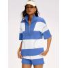 imageANRABESS Striped Short Sets for Women 2 Piece Outfits Summer Casual Oversized Workout Athletisure Travel Lounge Matching SetsBlue White
