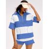 imageANRABESS Striped Short Sets for Women 2 Piece Outfits Summer Casual Oversized Workout Athletisure Travel Lounge Matching SetsBlue White