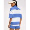imageANRABESS Striped Short Sets for Women 2 Piece Outfits Summer Casual Oversized Workout Athletisure Travel Lounge Matching SetsBlue White