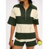 imageANRABESS Striped Short Sets for Women 2 Piece Outfits Summer Casual Oversized Workout Athletisure Travel Lounge Matching SetsGreen Light Yellow