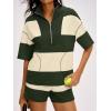 imageANRABESS Striped Short Sets for Women 2 Piece Outfits Summer Casual Oversized Workout Athletisure Travel Lounge Matching SetsGreen Light Yellow