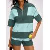 imageANRABESS Striped Short Sets for Women 2 Piece Outfits Summer Casual Oversized Workout Athletisure Travel Lounge Matching SetsGreen Mixed