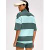 imageANRABESS Striped Short Sets for Women 2 Piece Outfits Summer Casual Oversized Workout Athletisure Travel Lounge Matching SetsGreen Mixed