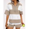 imageANRABESS Striped Short Sets for Women 2 Piece Outfits Summer Casual Oversized Workout Athletisure Travel Lounge Matching SetsLight Khaki White