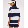 imageANRABESS Striped Short Sets for Women 2 Piece Outfits Summer Casual Oversized Workout Athletisure Travel Lounge Matching SetsNavy Blue White