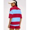 imageANRABESS Striped Short Sets for Women 2 Piece Outfits Summer Casual Oversized Workout Athletisure Travel Lounge Matching SetsRed Blue