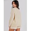 imageANRABESS Women 2 Piece Outfits Sweater Lounge Loungewear Sets 2025 Winter Cable Knit Oversized Sweaters Shorts Matching SetsApricot