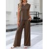 imageANRABESS Women 2 Piece Outfits Tank Top amp Palazzo Pants 2026 Summer Lounge Matching Sets Travel Vacation Beach ClothingDark Brown