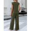 imageANRABESS Women 2 Piece Outfits Tank Top amp Palazzo Pants 2026 Summer Lounge Matching Sets Travel Vacation Beach ClothingDark Green
