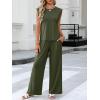 imageANRABESS Women 2 Piece Outfits Tank Top amp Palazzo Pants 2026 Summer Lounge Matching Sets Travel Vacation Beach ClothingDark Green