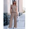imageANRABESS Women 2 Piece Outfits Tank Top amp Palazzo Pants 2026 Summer Lounge Matching Sets Travel Vacation Beach ClothingLight Brown