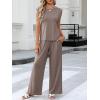 imageANRABESS Women 2 Piece Outfits Tank Top amp Palazzo Pants 2026 Summer Lounge Matching Sets Travel Vacation Beach ClothingLight Brown