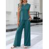 imageANRABESS Women 2 Piece Outfits Tank Top amp Palazzo Pants 2026 Summer Lounge Matching Sets Travel Vacation Beach ClothingTeal