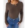 imageANRABESS Women Long Sleeve Thermal Shirt Fleece Tops 2026 Fall Winter Crew Neck Casual Base Layer TShirts Warm UndershirtsDark Brown