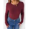 imageANRABESS Women Long Sleeve Thermal Shirt Fleece Tops 2026 Fall Winter Crew Neck Casual Base Layer TShirts Warm UndershirtsDark Red