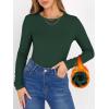 imageANRABESS Women Long Sleeve Thermal Shirt Fleece Tops 2026 Fall Winter Crew Neck Casual Base Layer TShirts Warm UndershirtsForest Green