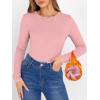 imageANRABESS Women Long Sleeve Thermal Shirt Fleece Tops 2026 Fall Winter Crew Neck Casual Base Layer TShirts Warm UndershirtsPink