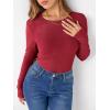imageANRABESS Women Long Sleeve Thermal Shirt Fleece Tops 2026 Fall Winter Crew Neck Casual Base Layer TShirts Warm UndershirtsRed