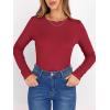 imageANRABESS Women Long Sleeve Thermal Shirt Fleece Tops 2026 Fall Winter Crew Neck Casual Base Layer TShirts Warm UndershirtsRed
