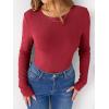 imageANRABESS Women Long Sleeve Thermal Shirt Fleece Tops 2026 Fall Winter Crew Neck Casual Base Layer TShirts Warm UndershirtsRed