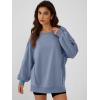 imageANRABESS Women Oversized Long Sleeve Sweatshirts Crewneck Side Slit Loose Teen Girl Pullover Top 2026 Fall Y2K Trendy OutfitsLight Blue