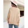 imageANRABESS Women Oversized Sweaters Batwing Long Sleeve 2026 Fall Outfits Crewneck Casual Knit Side Slit Fashion Pullover TopApricot