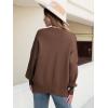 imageANRABESS Women Oversized Sweaters Batwing Long Sleeve 2026 Fall Outfits Crewneck Casual Knit Side Slit Fashion Pullover TopCoffee