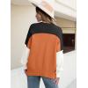 imageANRABESS Women Oversized Sweaters Batwing Long Sleeve 2026 Fall Outfits Crewneck Casual Knit Side Slit Fashion Pullover TopColorblock Orange