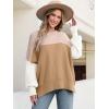 imageANRABESS Women Oversized Sweaters Batwing Long Sleeve 2026 Fall Outfits Crewneck Casual Knit Side Slit Fashion Pullover TopColorblock Pink