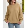 imageANRABESS Women Oversized Sweaters Batwing Long Sleeve 2026 Fall Outfits Crewneck Casual Knit Side Slit Fashion Pullover TopDeep Apricot