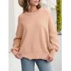imageANRABESS Women Oversized Sweaters Batwing Long Sleeve 2026 Fall Outfits Crewneck Casual Knit Side Slit Fashion Pullover TopFlush Pink