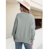 imageANRABESS Women Oversized Sweaters Batwing Long Sleeve 2026 Fall Outfits Crewneck Casual Knit Side Slit Fashion Pullover TopGray