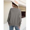 imageANRABESS Women Oversized Sweaters Batwing Long Sleeve 2026 Fall Outfits Crewneck Casual Knit Side Slit Fashion Pullover TopGrey Khaki