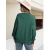 imageANRABESS Women Oversized Sweaters Batwing Long Sleeve 2026 Fall Outfits Crewneck Casual Knit Side Slit Fashion Pullover TopOpal Green