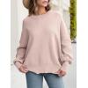 imageANRABESS Women Oversized Sweaters Batwing Long Sleeve 2026 Fall Outfits Crewneck Casual Knit Side Slit Fashion Pullover TopPink