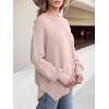 imageANRABESS Women Oversized Sweaters Batwing Long Sleeve 2026 Fall Outfits Crewneck Casual Knit Side Slit Fashion Pullover TopPink