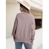 imageANRABESS Women Oversized Sweaters Batwing Long Sleeve 2026 Fall Outfits Crewneck Casual Knit Side Slit Fashion Pullover TopPink Apricot
