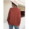 imageANRABESS Women Oversized Sweaters Batwing Long Sleeve 2026 Fall Outfits Crewneck Casual Knit Side Slit Fashion Pullover TopRust