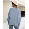 imageANRABESS Women Oversized Sweaters Batwing Long Sleeve 2026 Fall Outfits Crewneck Casual Knit Side Slit Fashion Pullover TopSmoky Blue