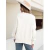 imageANRABESS Women Oversized Sweaters Batwing Long Sleeve 2026 Fall Outfits Crewneck Casual Knit Side Slit Fashion Pullover TopWhite