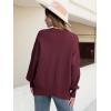 imageANRABESS Women Oversized Sweaters Batwing Long Sleeve 2026 Fall Outfits Crewneck Casual Knit Side Slit Fashion Pullover TopWine Red