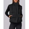 imageANRABESS Women Puffer Vest Sleeveless Zip Up Stand Collar Quilted Lightweight Jacket Winter Warm Puffer Padded Down OuterwearBlack