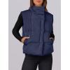 imageANRABESS Women Puffer Vest Sleeveless Zip Up Stand Collar Quilted Lightweight Jacket Winter Warm Puffer Padded Down OuterwearBlue
