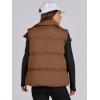 imageANRABESS Women Puffer Vest Sleeveless Zip Up Stand Collar Quilted Lightweight Jacket Winter Warm Puffer Padded Down OuterwearBrown