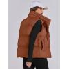 imageANRABESS Women Puffer Vest Sleeveless Zip Up Stand Collar Quilted Lightweight Jacket Winter Warm Puffer Padded Down OuterwearCaramel