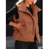 imageANRABESS Women Puffer Vest Sleeveless Zip Up Stand Collar Quilted Lightweight Jacket Winter Warm Puffer Padded Down OuterwearCaramel