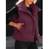 imageANRABESS Women Puffer Vest Sleeveless Zip Up Stand Collar Quilted Lightweight Jacket Winter Warm Puffer Padded Down OuterwearDark Red